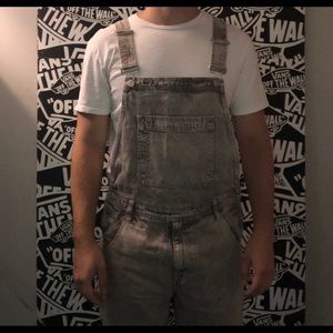 Gray Stone Washed Overalls.